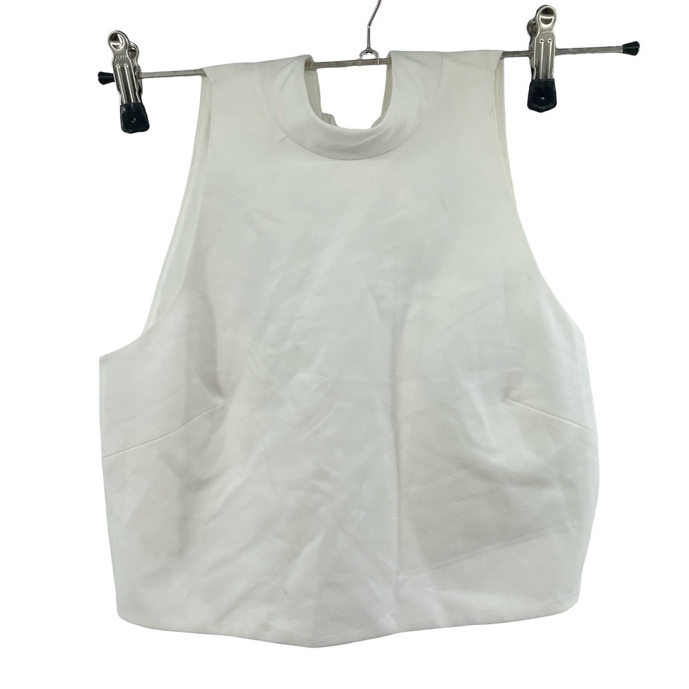 Black Halo Women's Top Sleeveless Pearl White Stretch Crepe Size 2 ONLY TOP